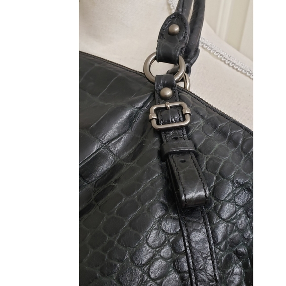 COACH - ASHLEY BLACK CROC EMBOSSED LEATHER SATCHEL - Picture 7 of 13